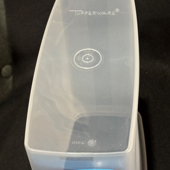 TUPPERWARE Clear Storage Container #1588-2 Blue Lid #7881A-2 & Snap Top #1590-8 - Picture 3 of 7